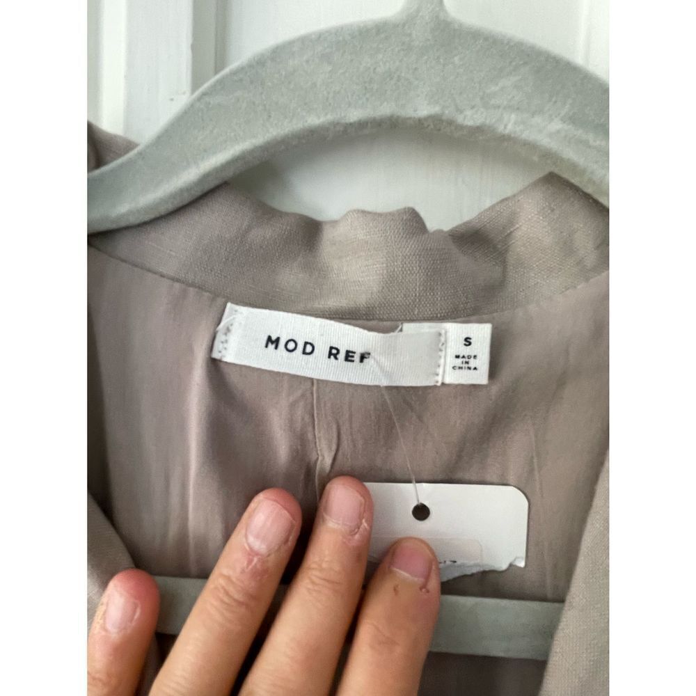 NWT Mod Ref lightweight beige button down dress coat/ trench coat S - Picture 3 of 5
